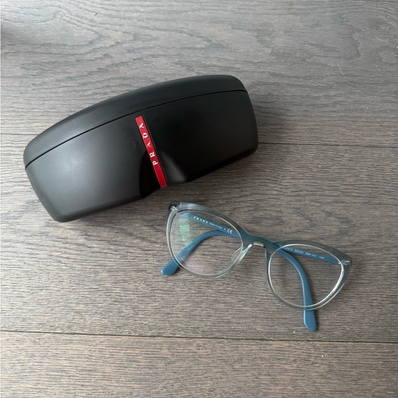 Prada Accessories - Prada Cat Eyed Blue Glasses